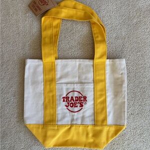 Trader Joe’s yellow mini canvas tote bag